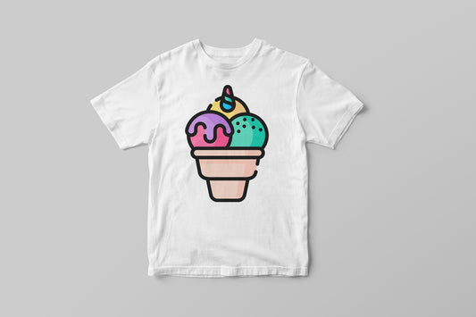 Детска тениска с цветен сладолед