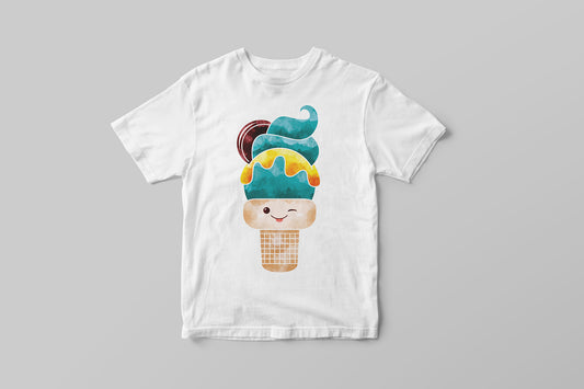Детска тениска с весел сладолед