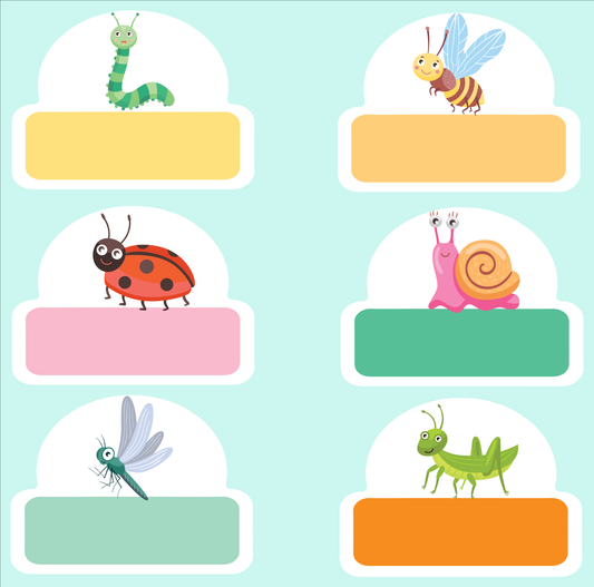 Персонализирани етикети за деца с насекоми