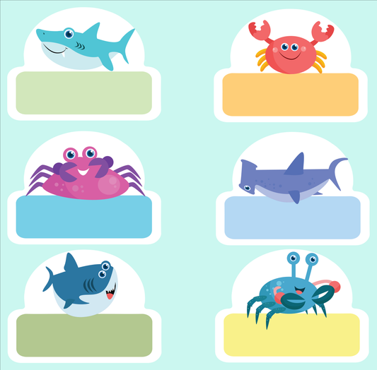 Персонализирани етикети за деца с морски животни